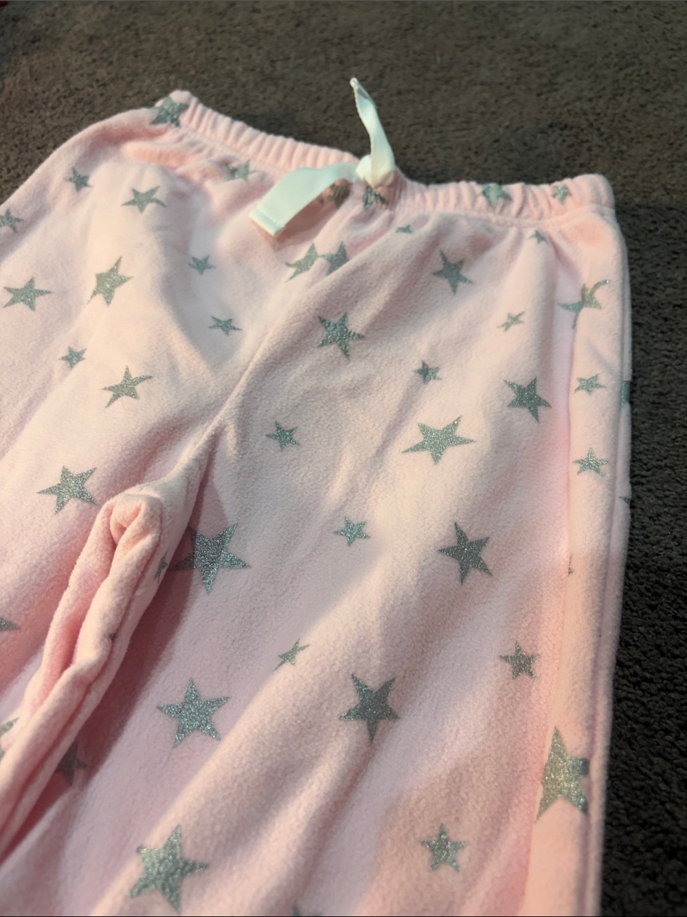 Carter's Pink Fleece Pajama Pants with Silver Stars